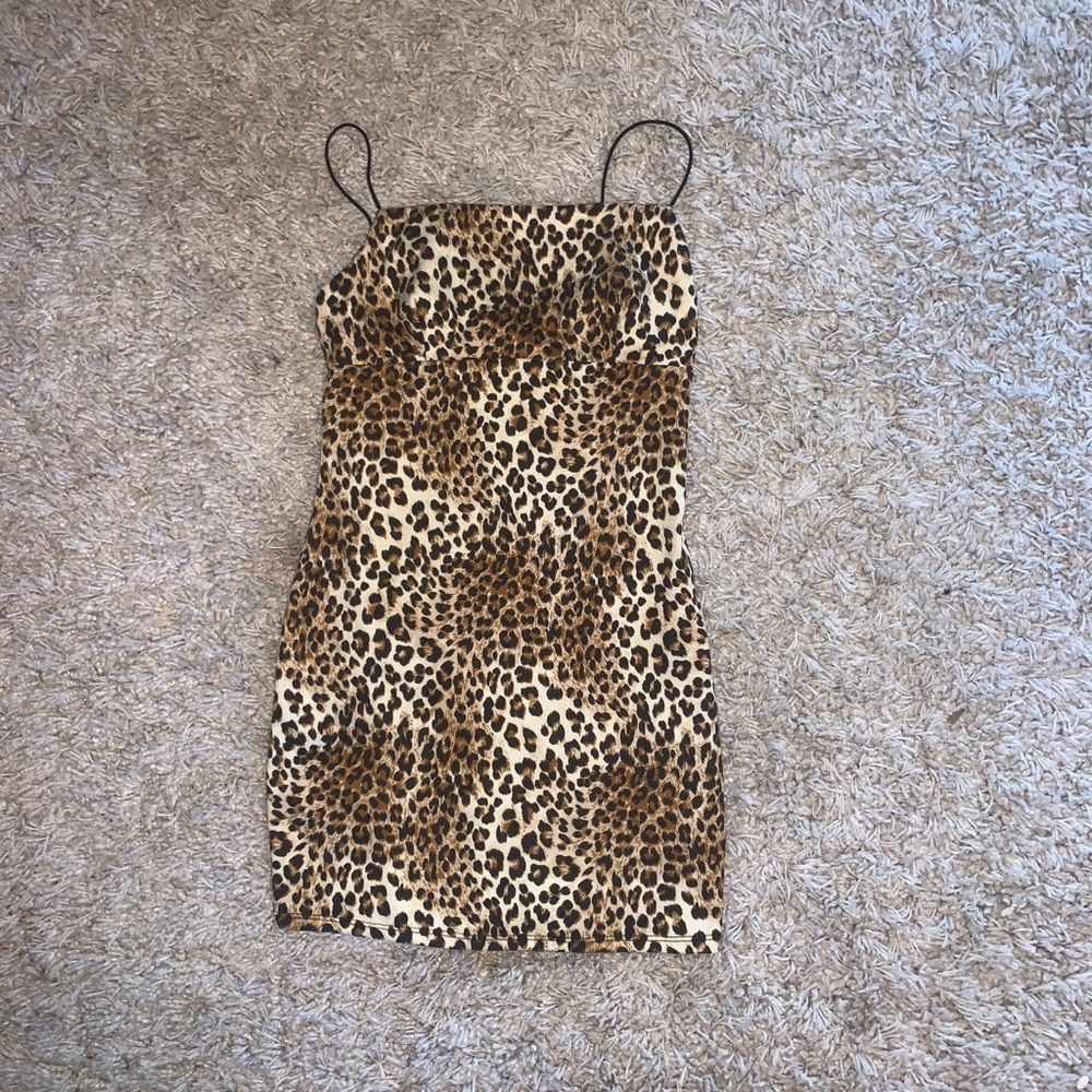 Cheetah print mini dress